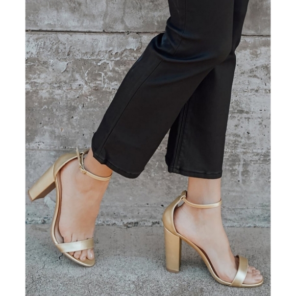 taylor gold ankle strap heels lulus